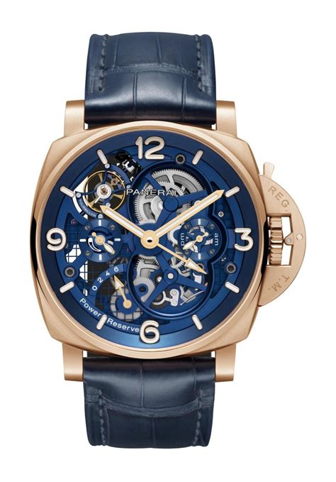 Panerai Luminor Tourbillon GMT World Time Hand Wind Blue